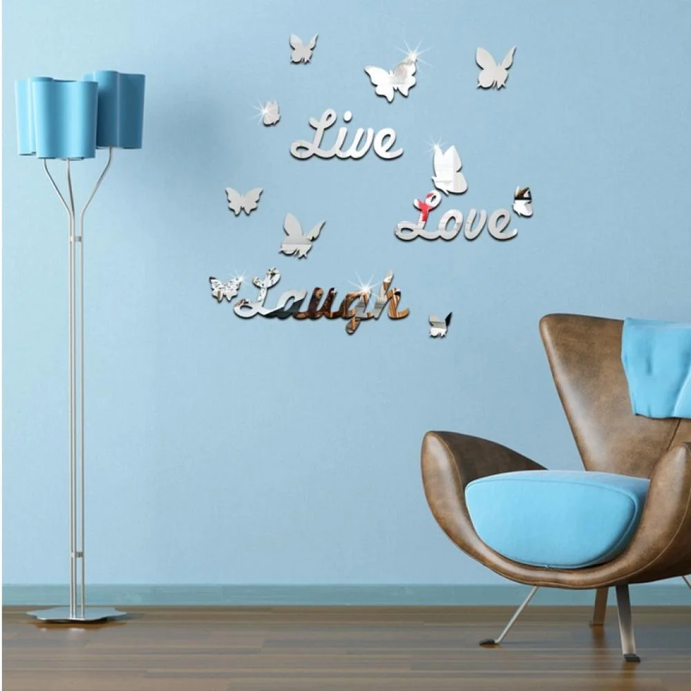 Zrkadlové samolepky na stenu - Live, Love, Laugh Samolepky na stenu, 23x