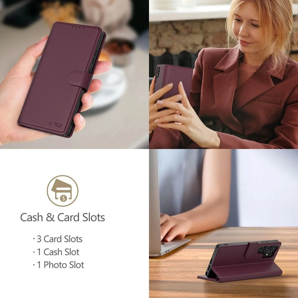 Tech-Protect Wallet knižkové puzdro na Xiaomi Redmi Note 15 Pro 5G, bordové rdové