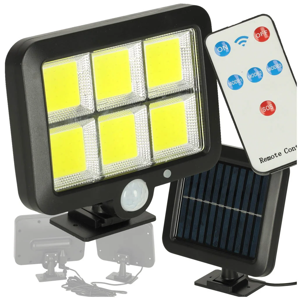 Solárne nástenné svietidlo so senzorom pohybu a súmraku 120 LED