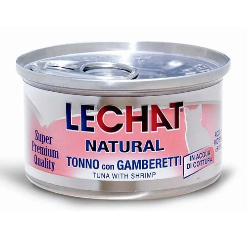 MONGE LECHAT NATURAL Tuniak s krevetami 80g superpémiová konzera pre dospelé mačky