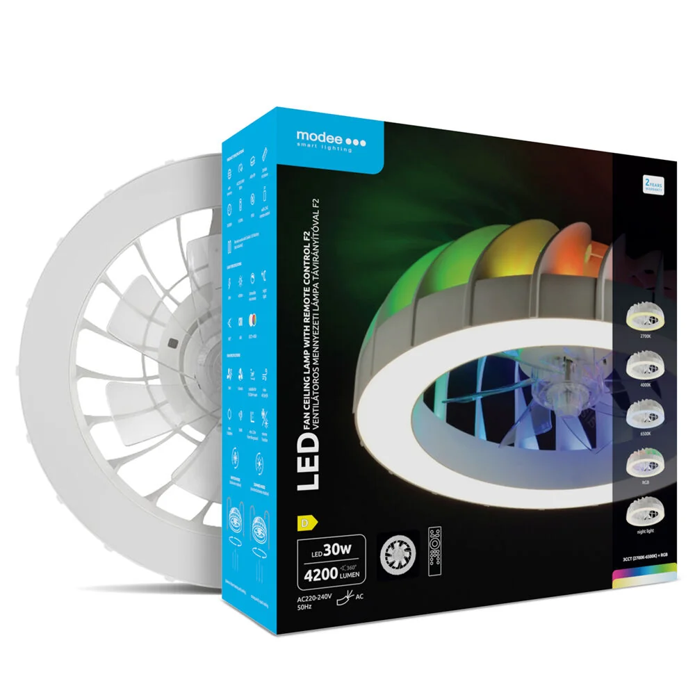 Modee LED stropné svietidlo s ventilátorom CLRGB F2W 30W 4200lumenov D540mm