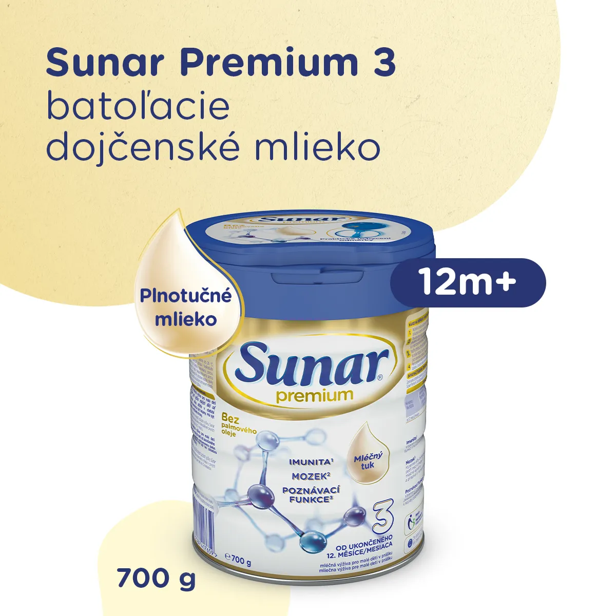 Sunar Premium 3 1×700 g, dojčenské mlieko, od 12. mesiaca