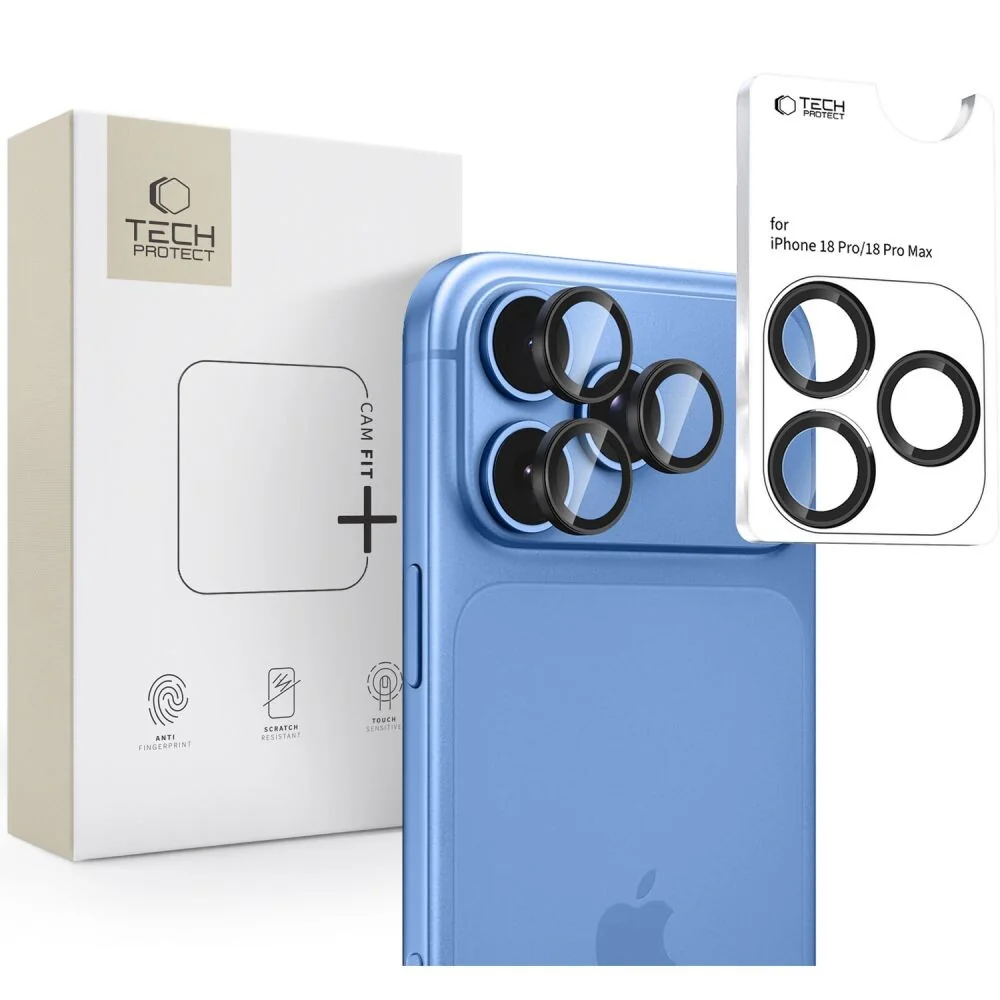 Tech-Protect CamRing Fit ochranné sklo na kameru na iPhone 18 Pro / Max, čierne