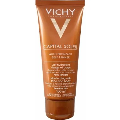 VICHY Capital Soleil Hydratačné samoopaľovacie mlieko na tvár a telo 100 ml 1×100 ml, samoopalovacie mlieko