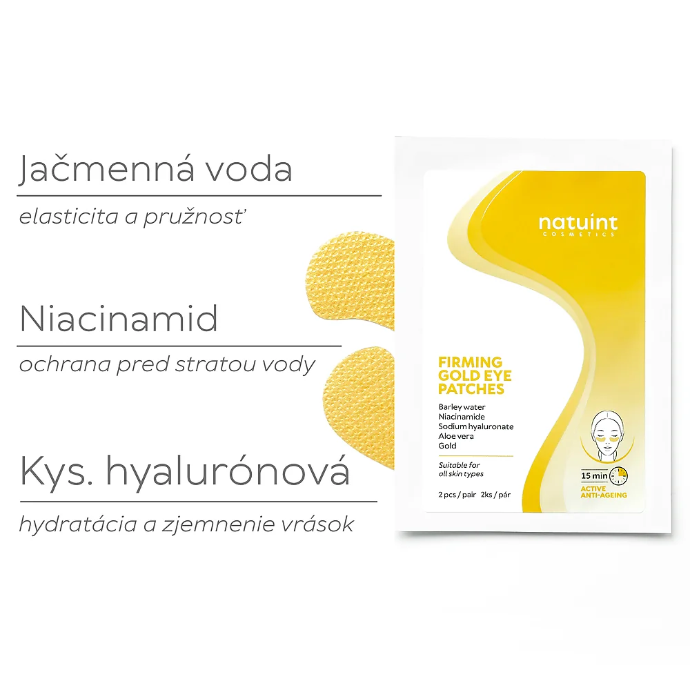 Natuint cosmetics - Spevňujúca maska pod oči Firming gold eye patches