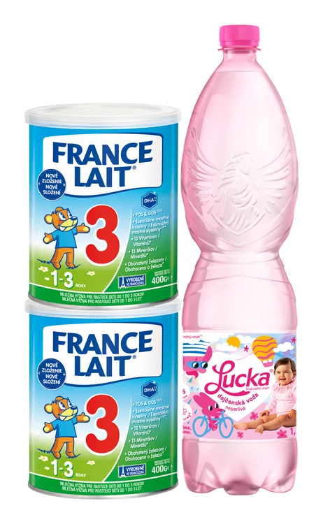 FRANCE LAIT 3 2×400 g + 1,5 l, mliečna výživa + lucka
