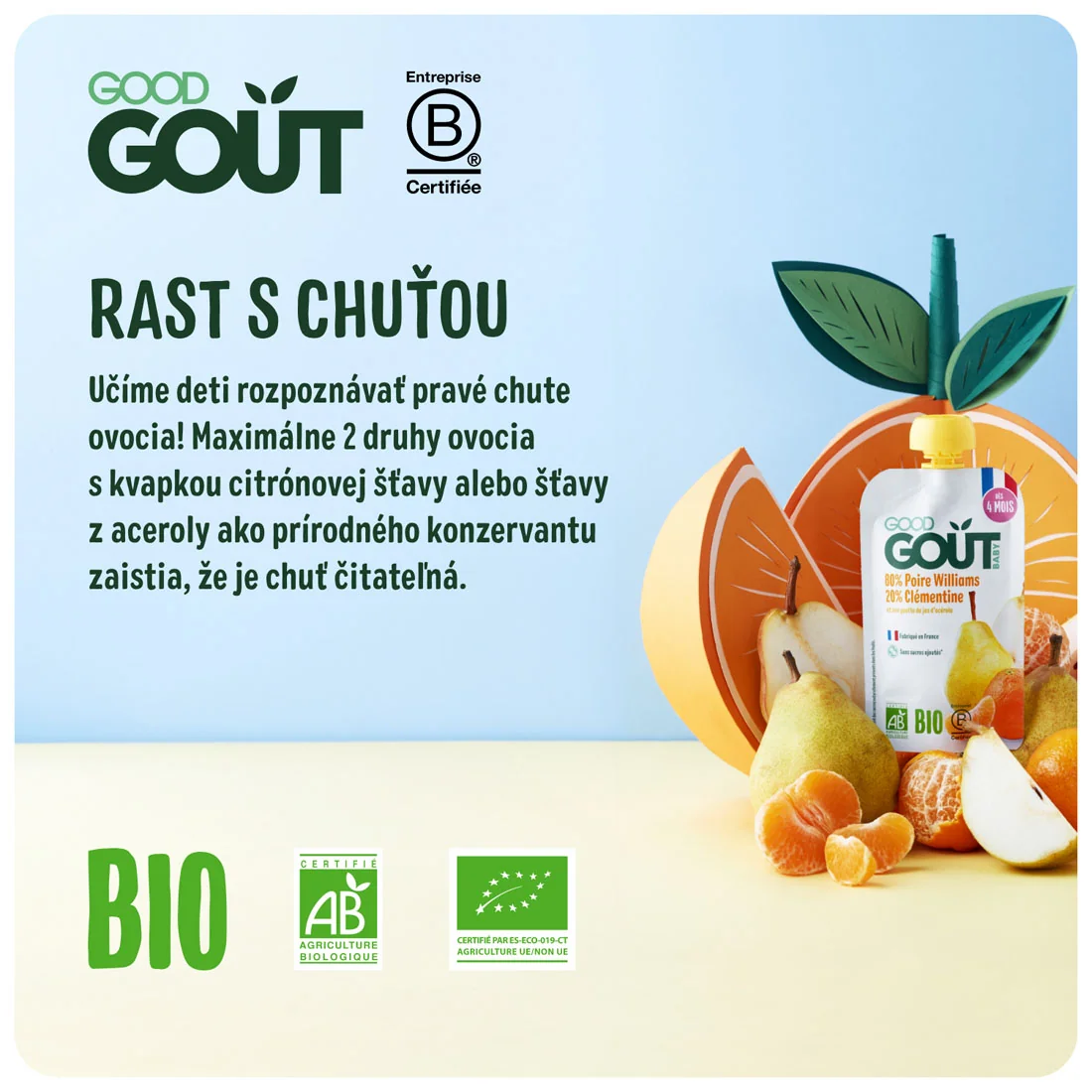 Good Gout BIO Hruška s klementínkou 120 g