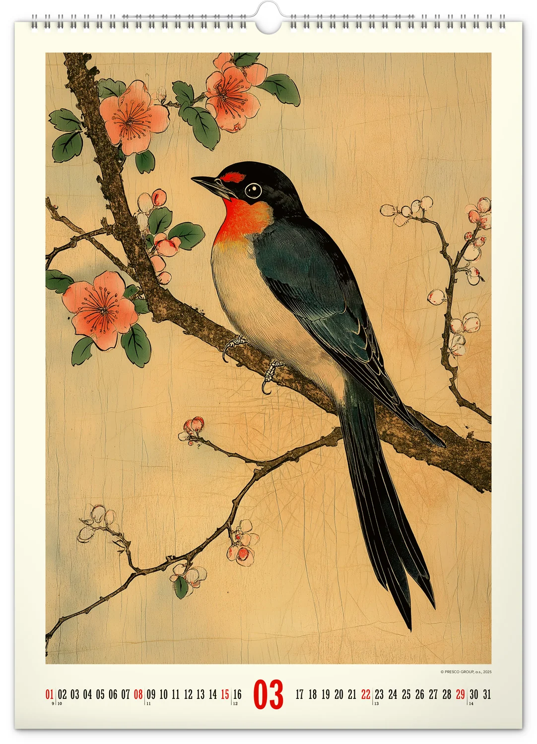 NOTIQUE Nástenný kalendár Vintage plagáty – japonské umenie 2026 33×46 cm