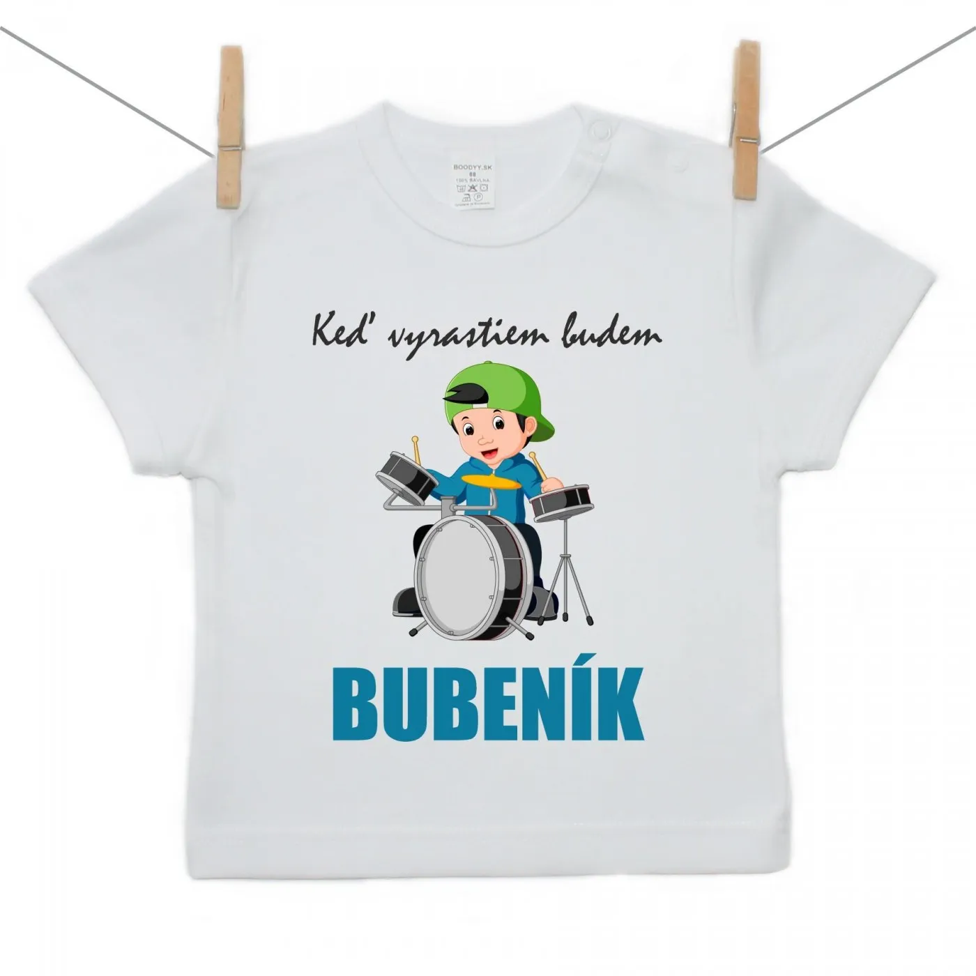 Boodyy Tričko s krátkym rukávom Keď vyrastiem budem bubeník Veľkosť: 86