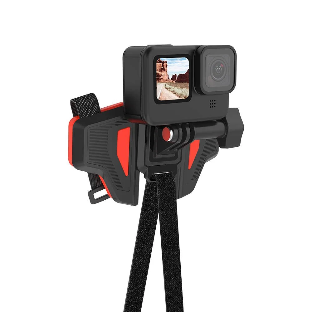 Telesin Helmet Strap držiak na prilbu pre športové kamery, čierny/červený ený