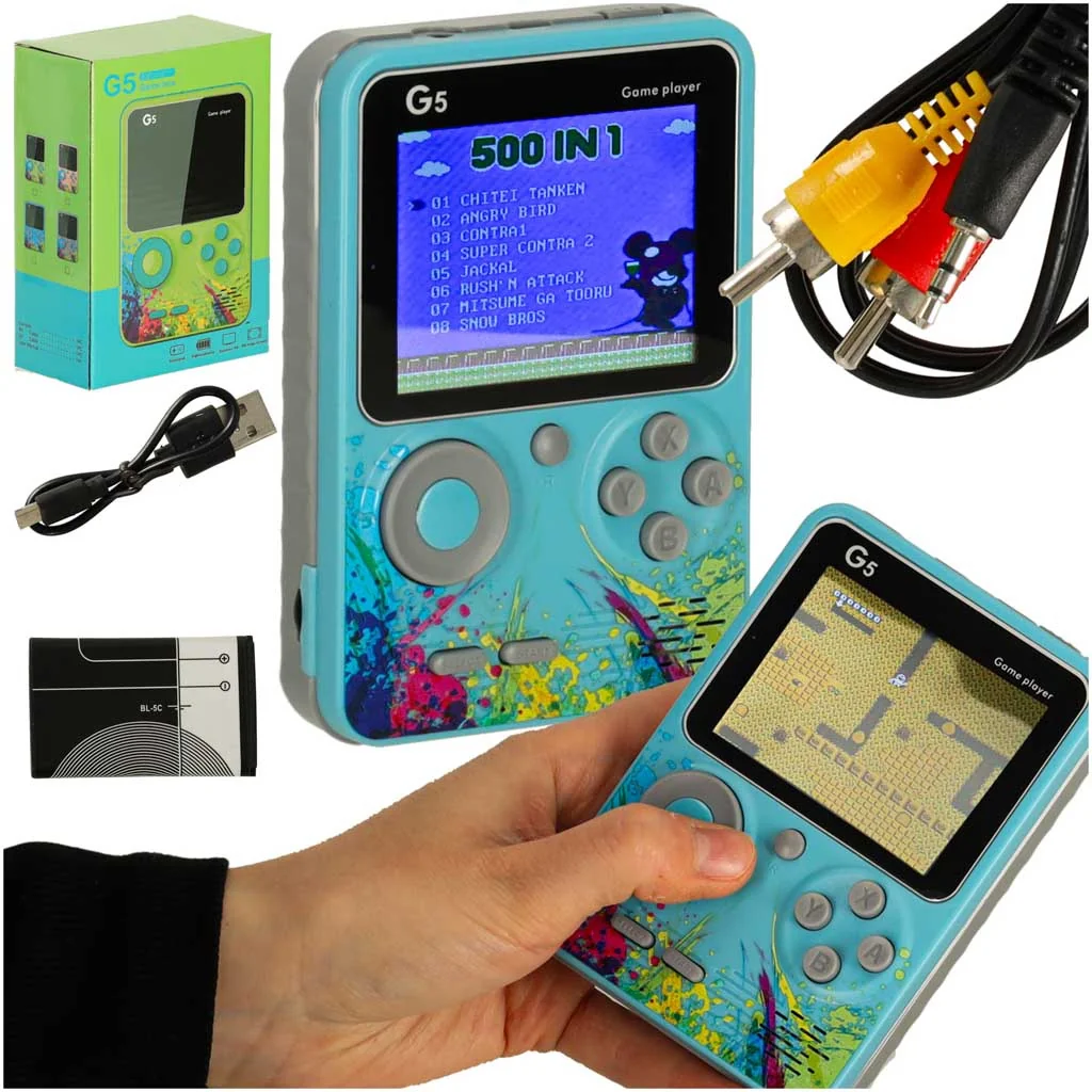 Eveon G5 Mini retro herná konzola, modrá