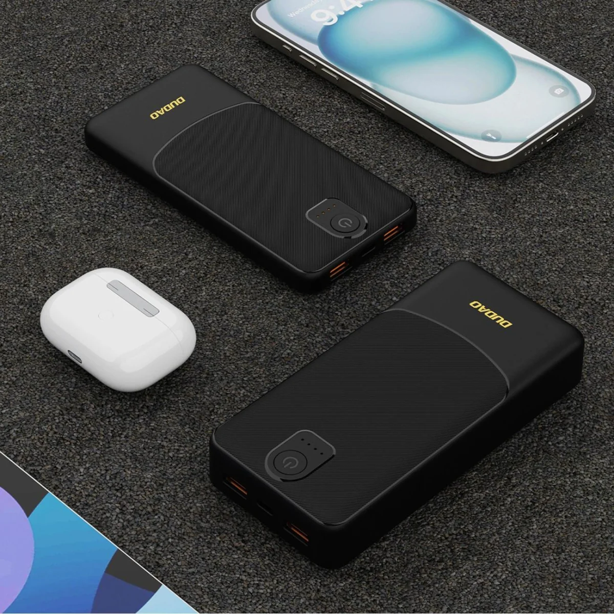 Dudao K10 Power Bank 10000mAh 2x USB / USB-C 2.4A 12W, čierny