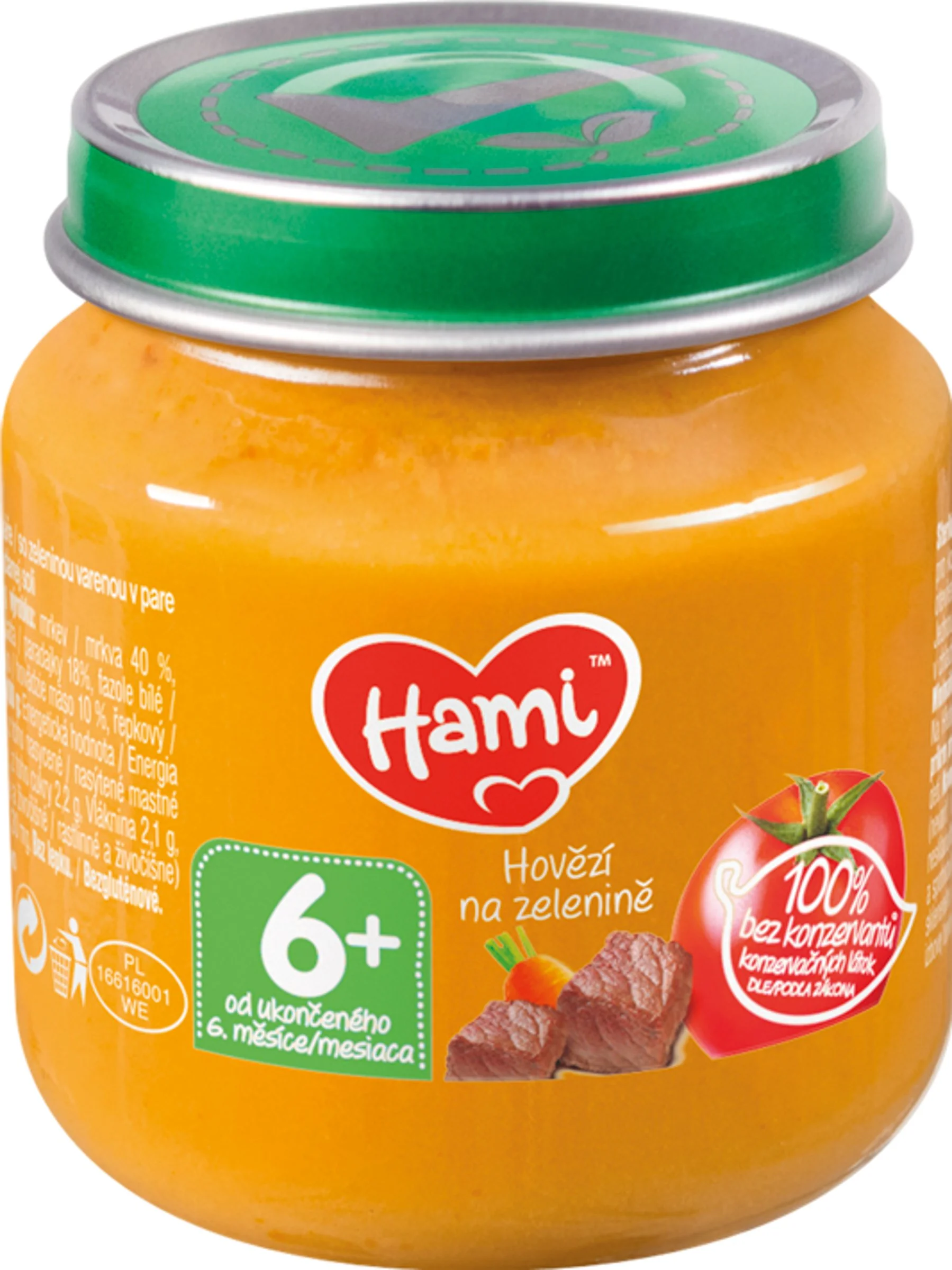 Hami príkrm Hovädzie na zelenine 1×125 g, (od ukonč. 6. mesiaca)