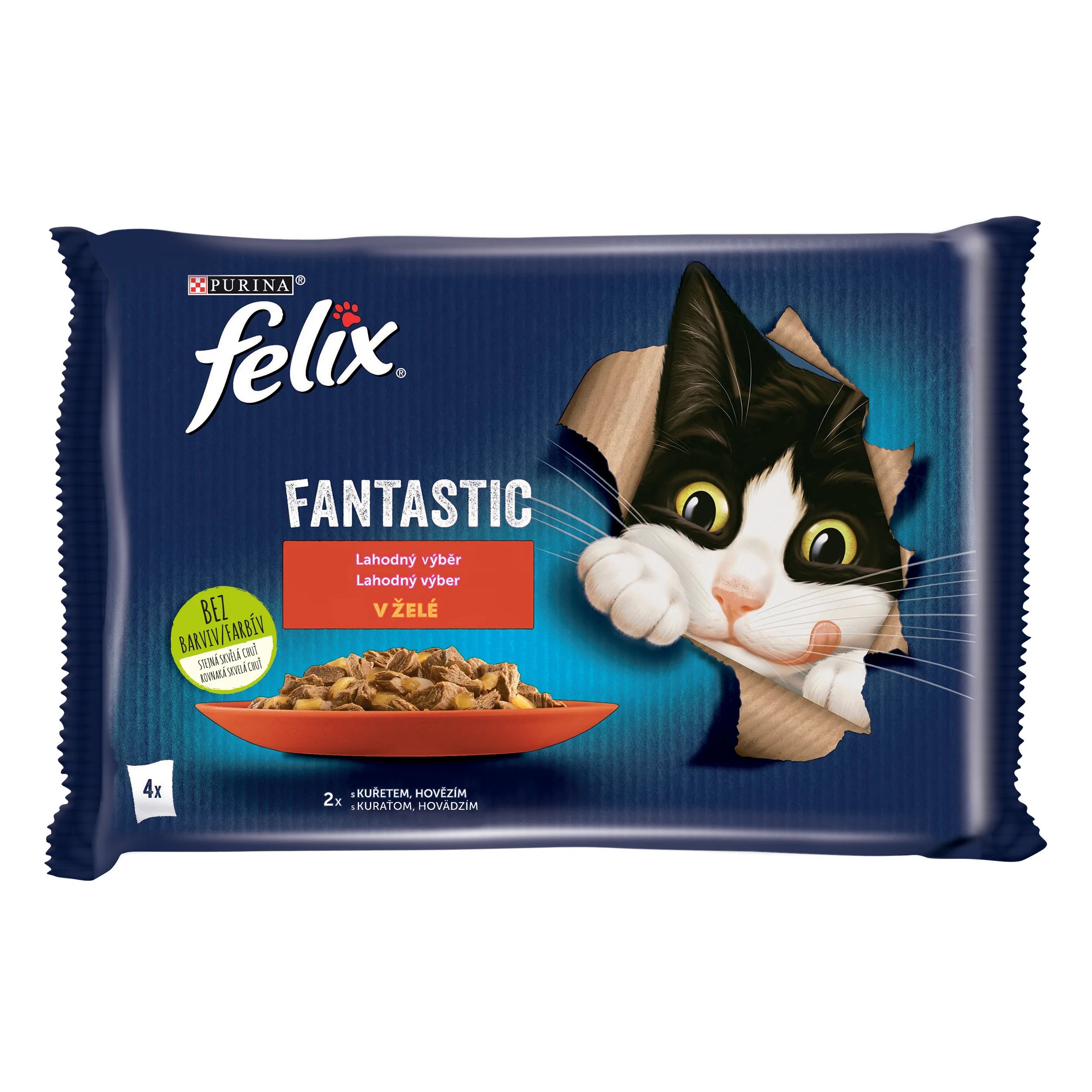 Felix Fantastic Junior kapsičky pre mačiatka kura, losos v želé 4x85 g 4×85 g, kapsičky pre mačky