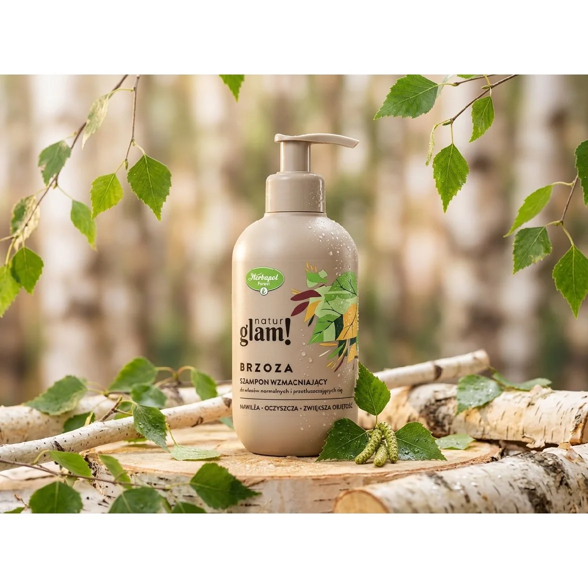 NaturGlam Brezový šampón na vlasy 300 ml normálne a mastiace sa