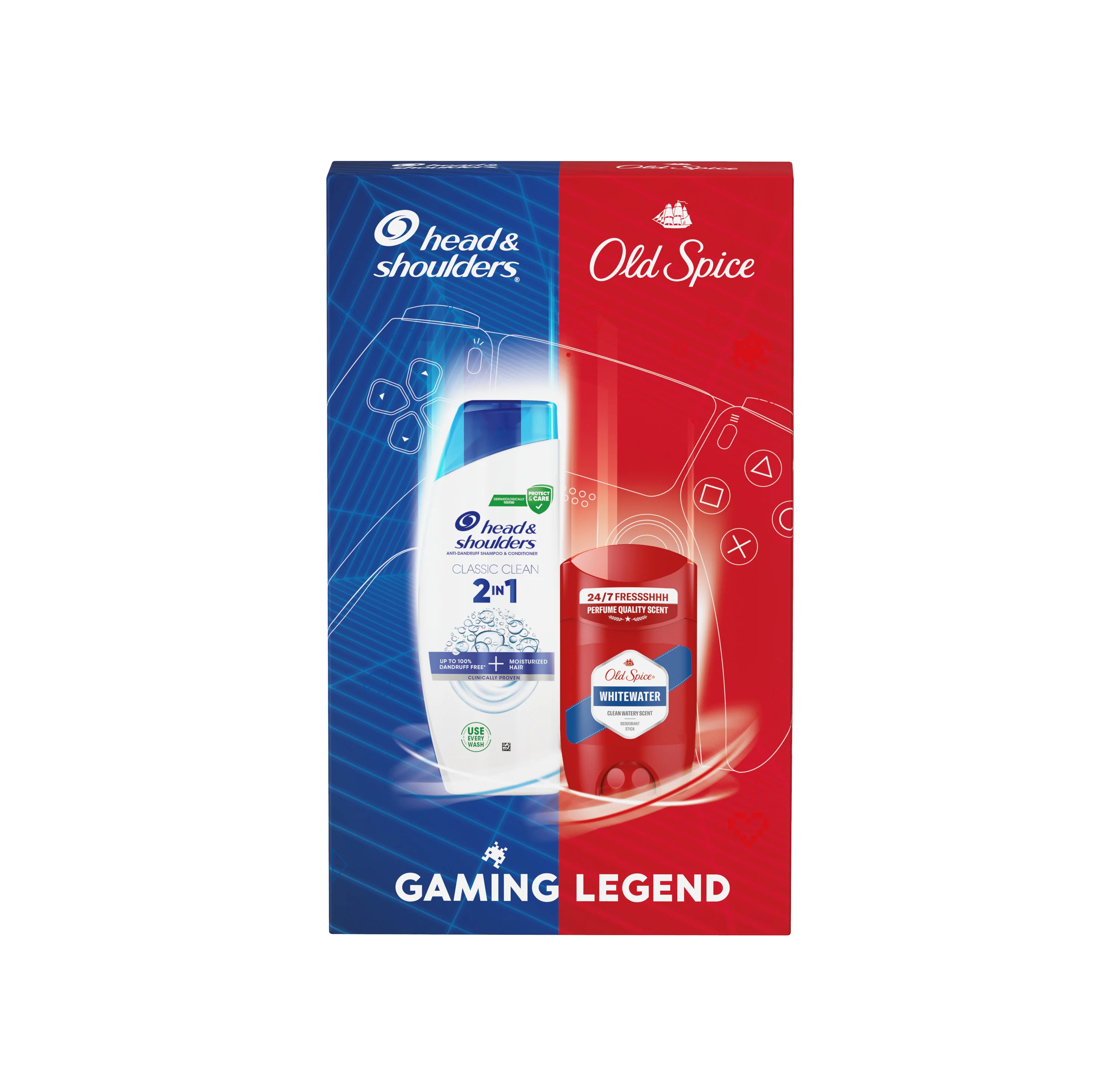 Xmass set Head & Shoulders šampón Classic Clean 330ml + Old Spice Whitewater tuhý dezodorant 50ml 1 set