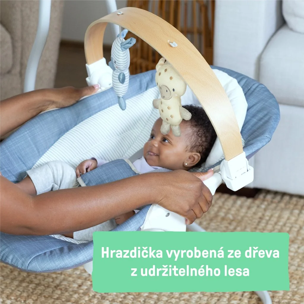 Hojdačka pohupujúca hudobná Chambray 0m+, do 9 kg