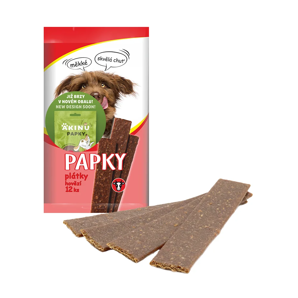 Akinu PAPKY Hovädzie plátky pre psov 12 x 12 ks
