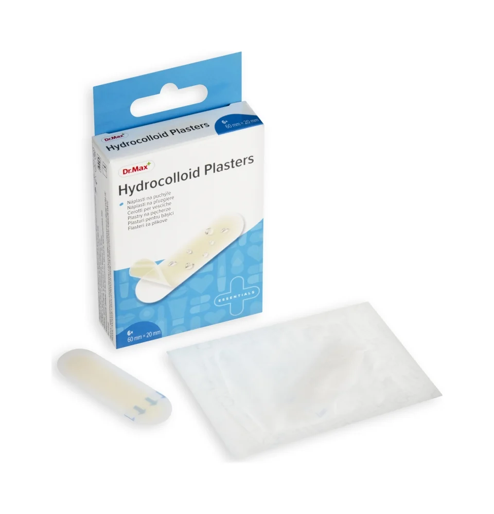Dr. Max Náplasti Hydrocolloid 1×6 ks, 60 mm × 20 mm, náplasti na pľuzgiere