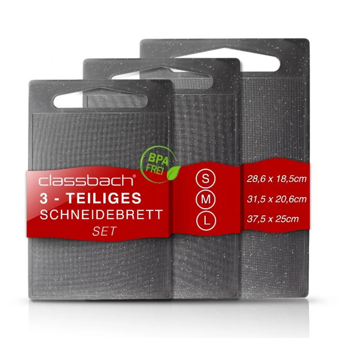 Classbach SB 4012 GR sada 3 krájacích dosiek S/M/L, granit, sivá