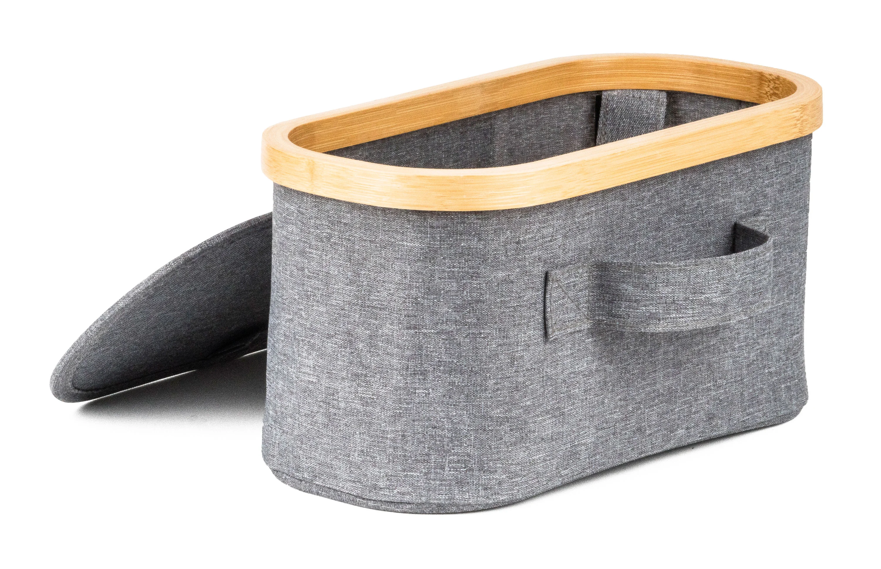 Úložný box G21 30 x 15 x 15 cm, bambusový s vekom, sivý UBG21BAM004G