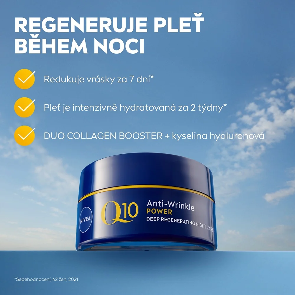 NIVEA Spevňujúci nočný krém Q10 POWER 1×50 ml, spevňujúci nočný krém