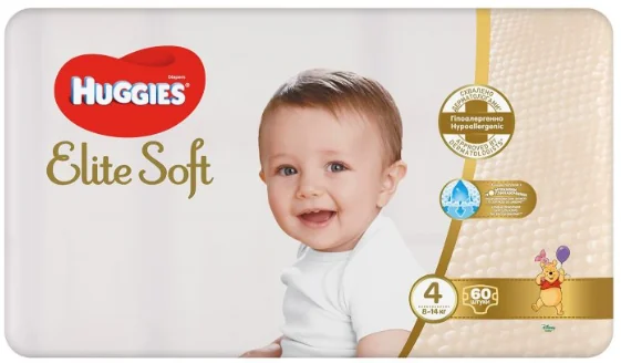HUGGIES plienky Elite Soft 4 60 ks 1×1 ks