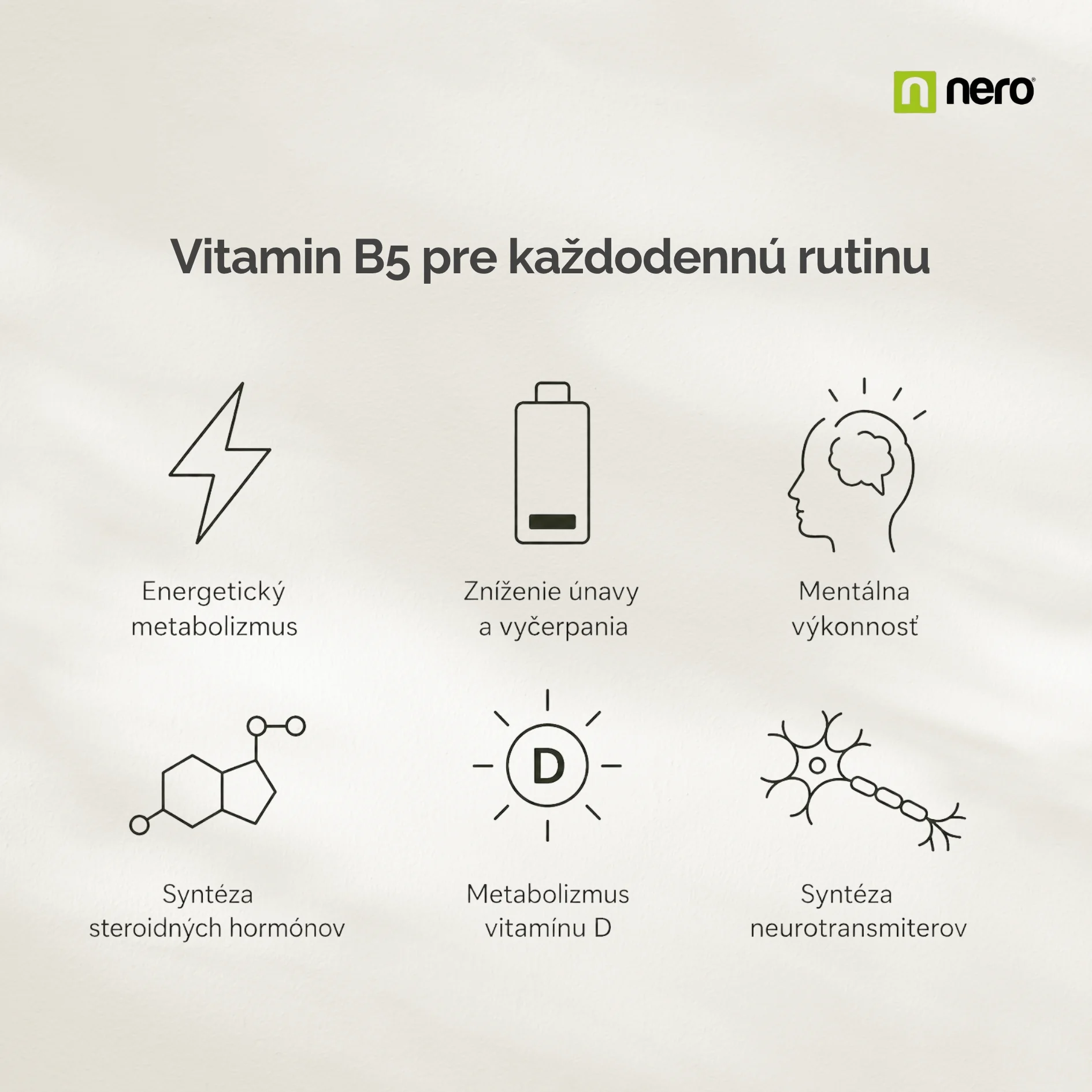 NERO Vitamin B5 Pantothenic acid 40 mg 180 tabliet