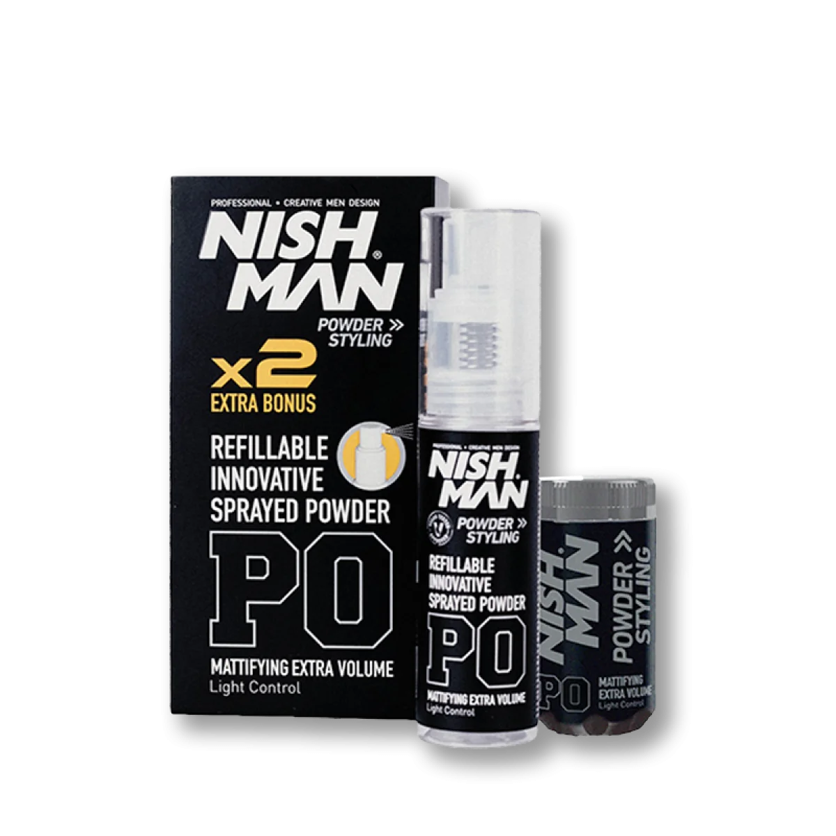 Doplniteľný prášok na úpravu vlasov v spreji Nishman P0 Light control 20+20g