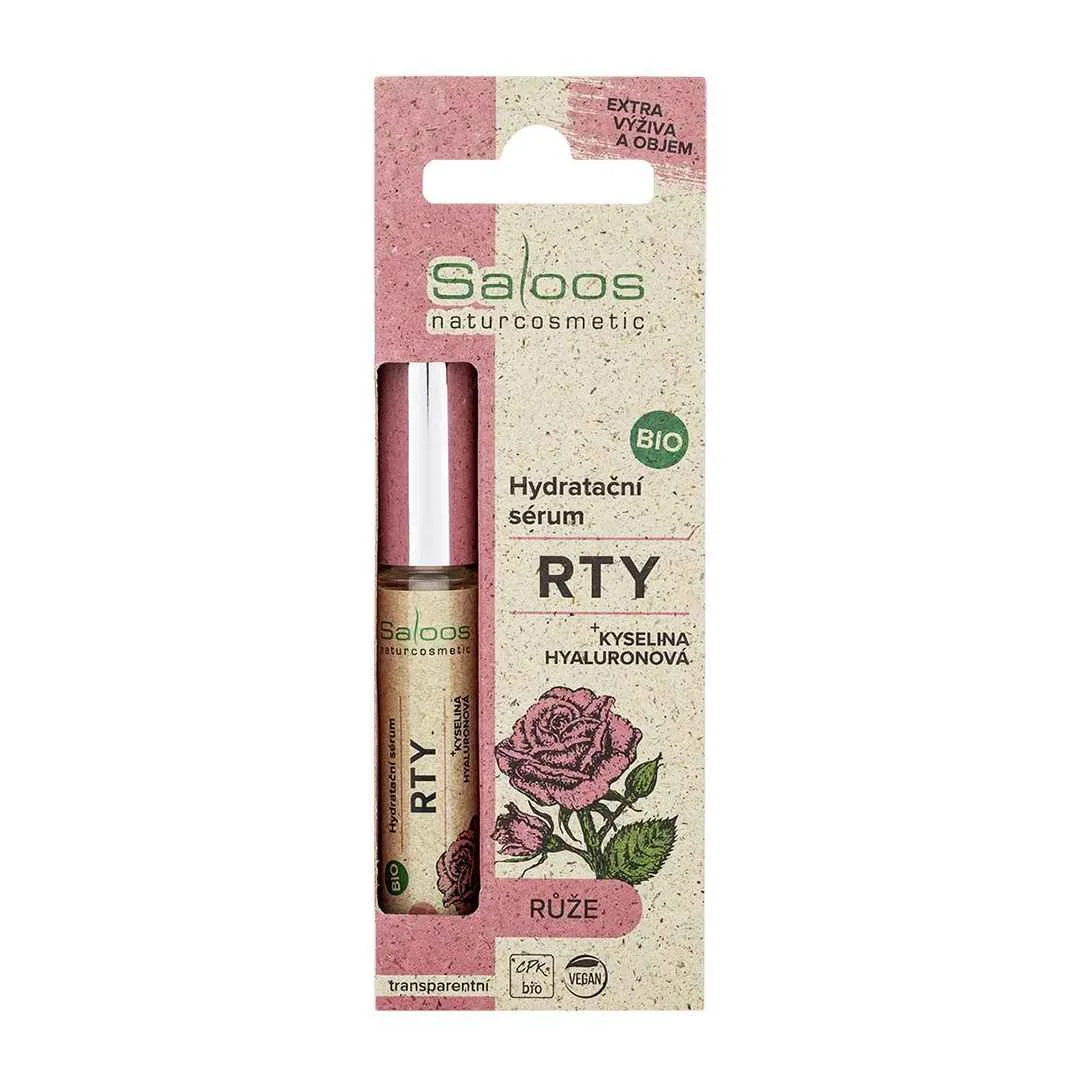 SALOOS Bio hydratačné sérum na pery-RUŽA 1×7 ml, bio starostlivosť o suché a popraskané pery