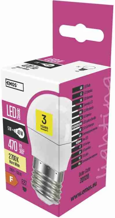 LED CLS MINI GL 5W E27 WW 1×1 ks, LED žiarovka