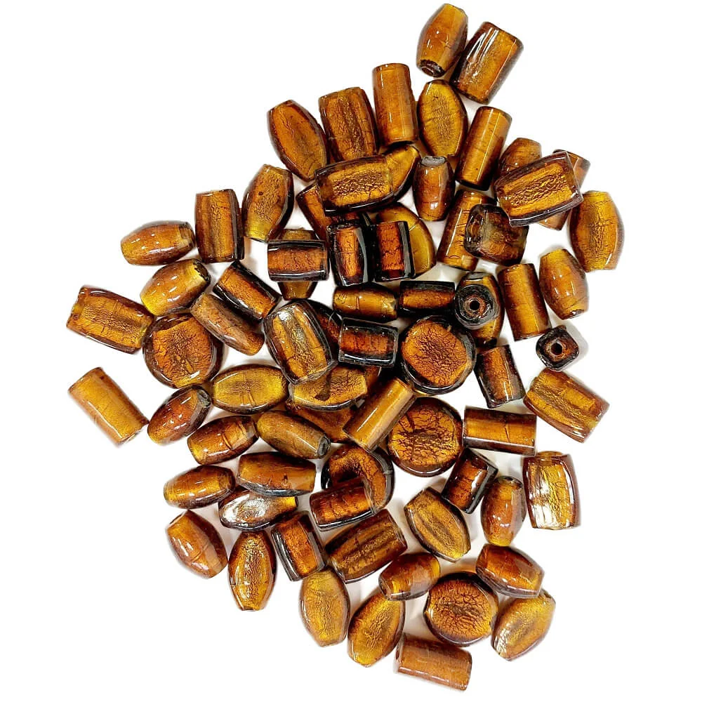Stafil Korálky sklenené mix 0,5kg ambra scuro medené-Stafil