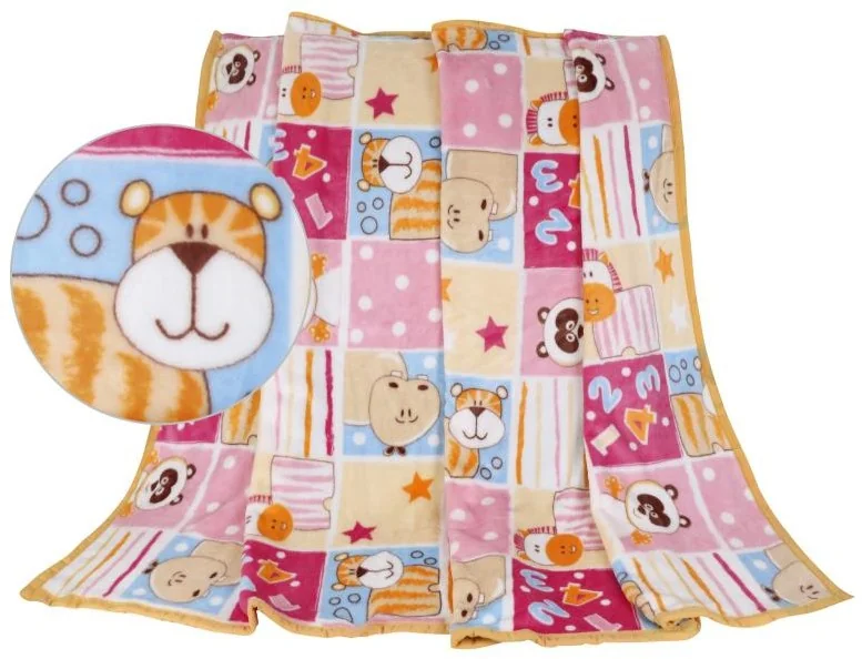 Detská deka ELLA 1003/119 N 100x155cm ružový patchwork 1×1 ks, deka pre deti