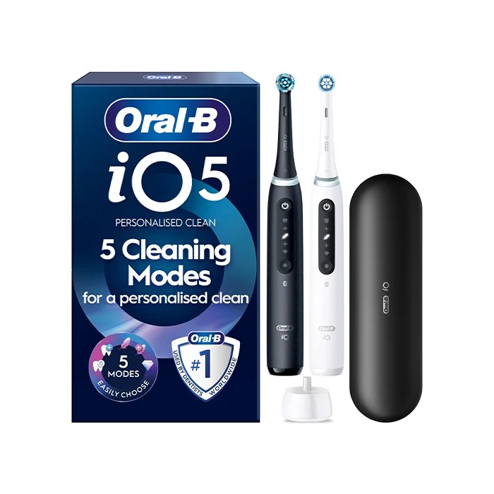 Oral B iO Series 5 Duo Black&White Elektrická zubná kefka 1×1 ks, elektrická zubná kefka