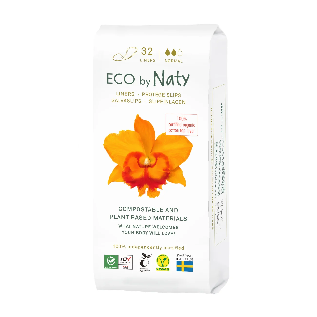 Eco by Naty Dámske slipové vložky normal 1×32 ks, slipové vložky