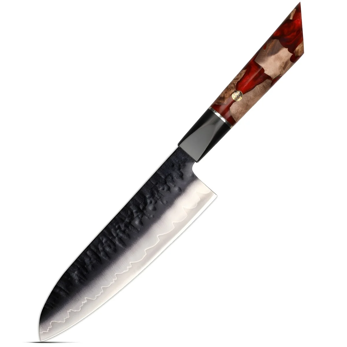 Damaškový kuchynský nôž Arata-Santoku/Červená 1 ks, čepeľ 17,5 cm