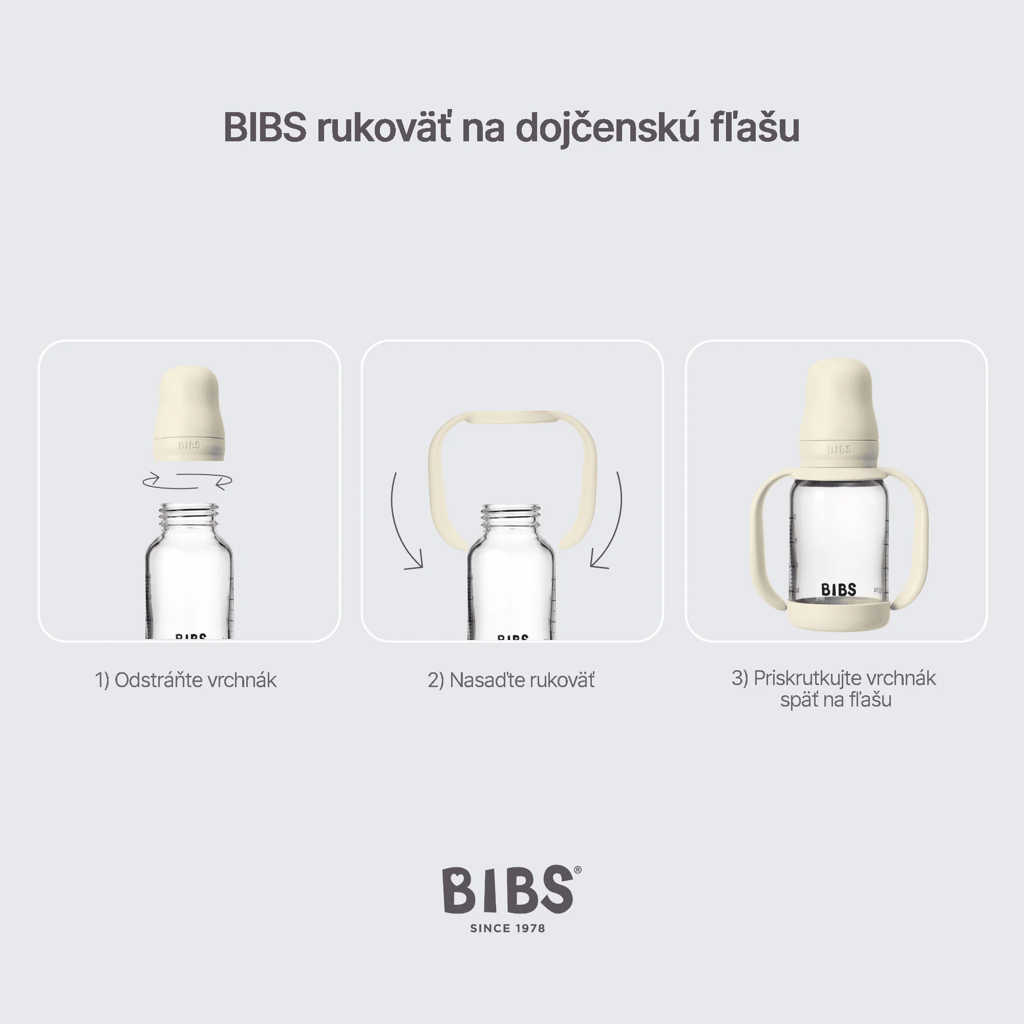 BIBS ušká na fľašu Ivory