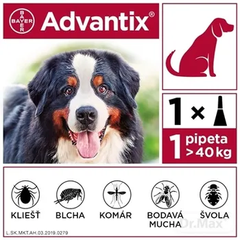 Advantix Spot-on pre psy od 40 do 60 kg (1 pipeta) 1x6 ml