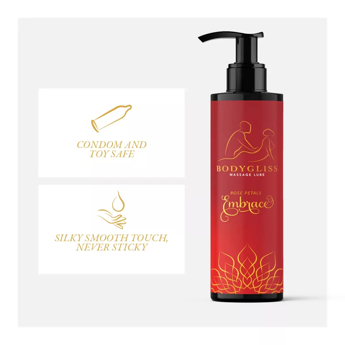 Silikónový masážny olej Rose Petals (150 ml)