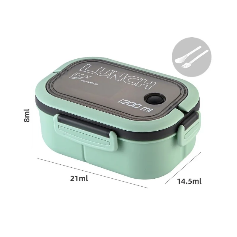 Livefy obedový box s príborom Lunch 1.2l, zelený 