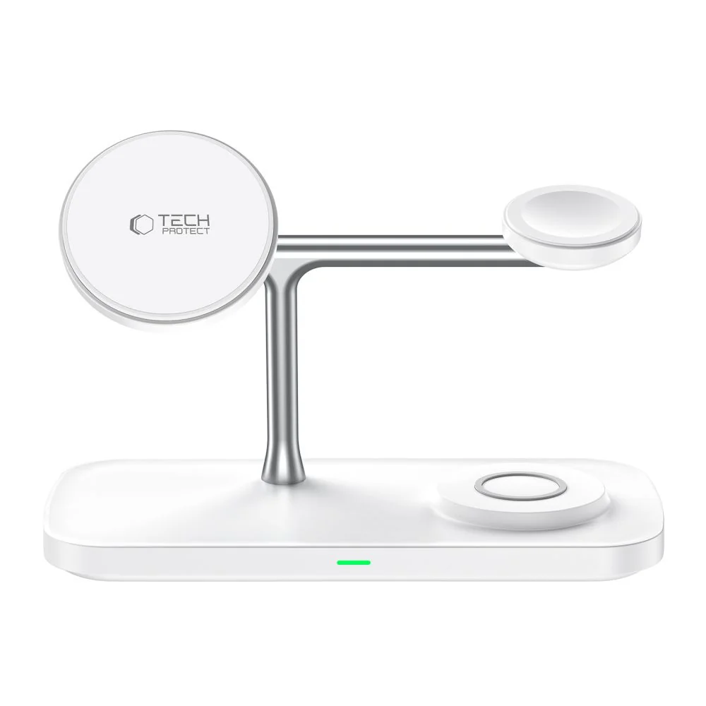Tech-Protect A45 MagSafe bezdrôtová nabíjačka na mobil / Apple Watch / AirPods 15W, biela AirPods 15W, biela