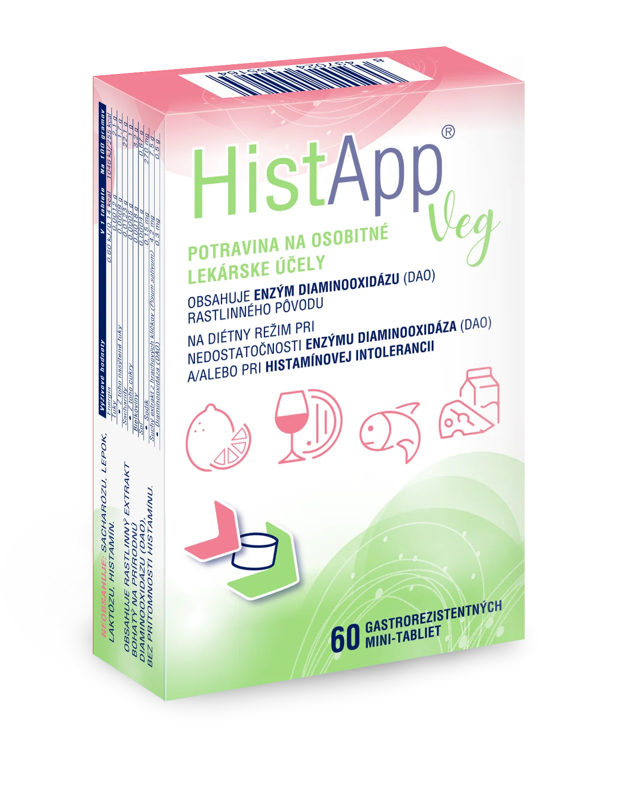 HistApp® Veg 1×60 tbl, potravina na osobitné lekárske účely