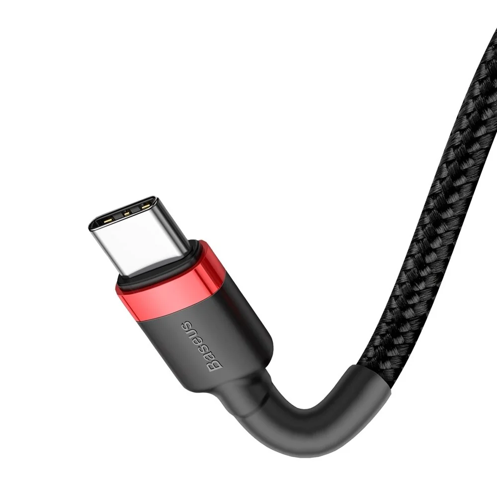 Baseus Cafule kábel USB-C / USB-C PD2.0 3A QC 3.0 2m, čierny/červený
