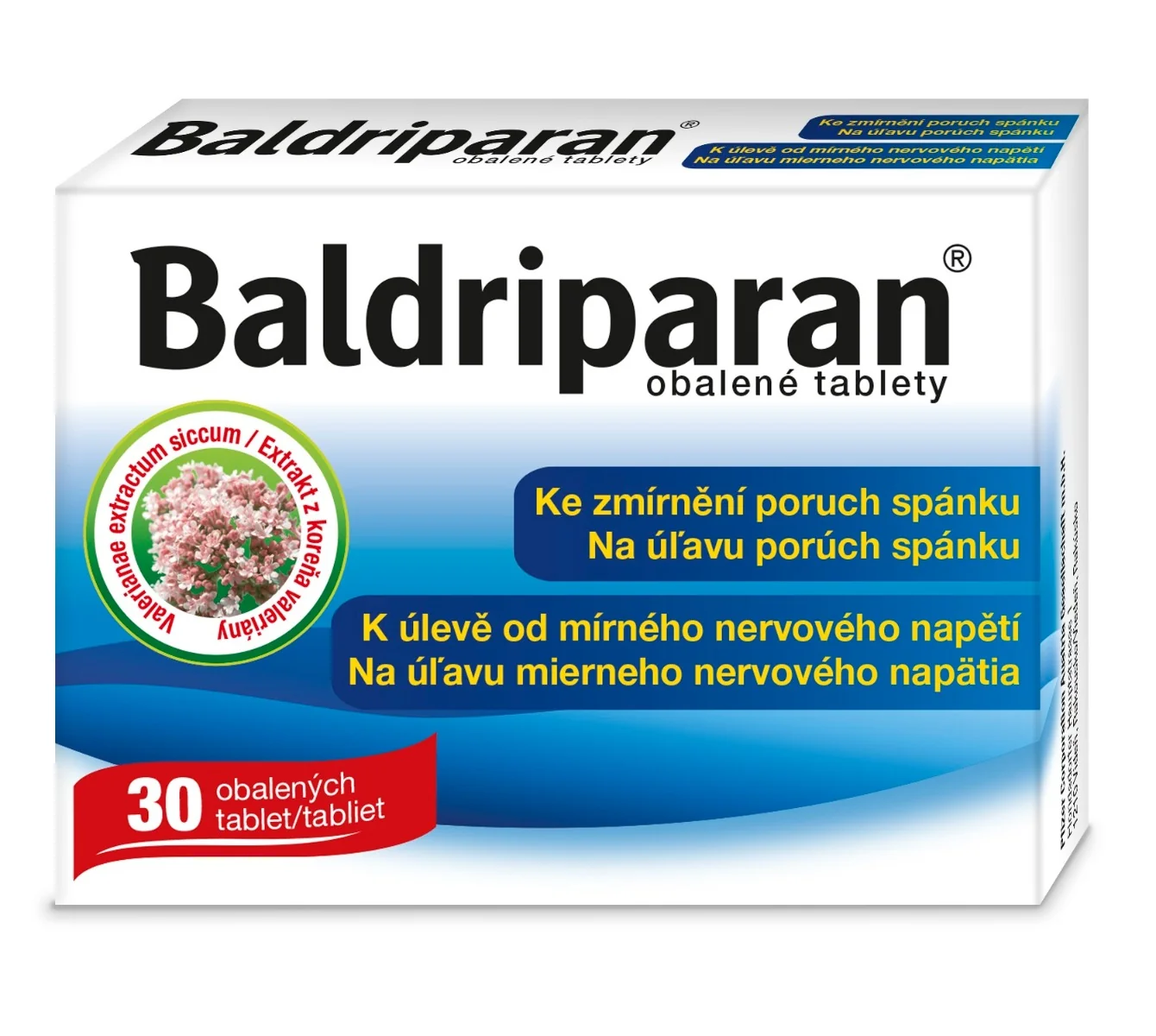 Baldriparan 1×30 tbl, 441,35 mg, rastlinný liek