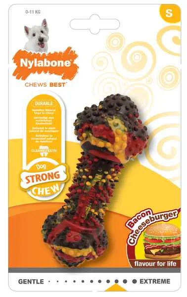 Nylabone Healthy Edibles Strong Chew Bacon Cheeseburger S