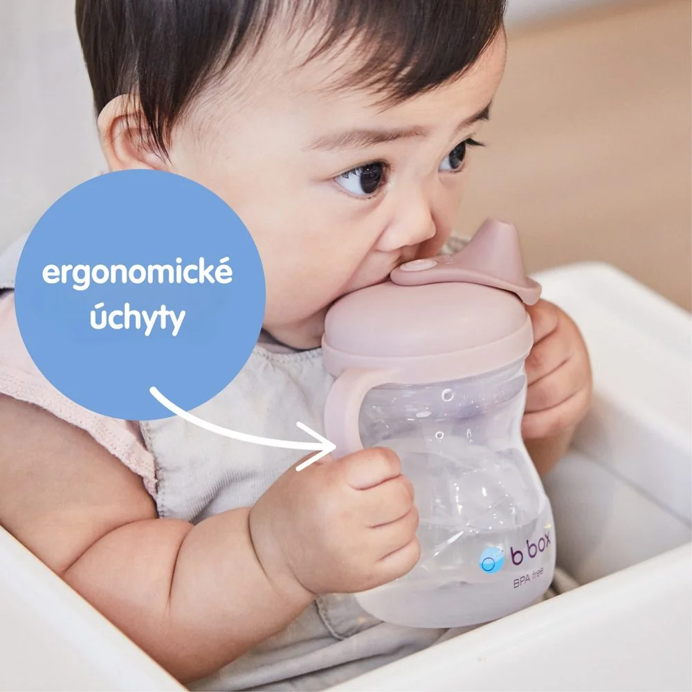Hrnček s pítkom a silikónový pásik ružový