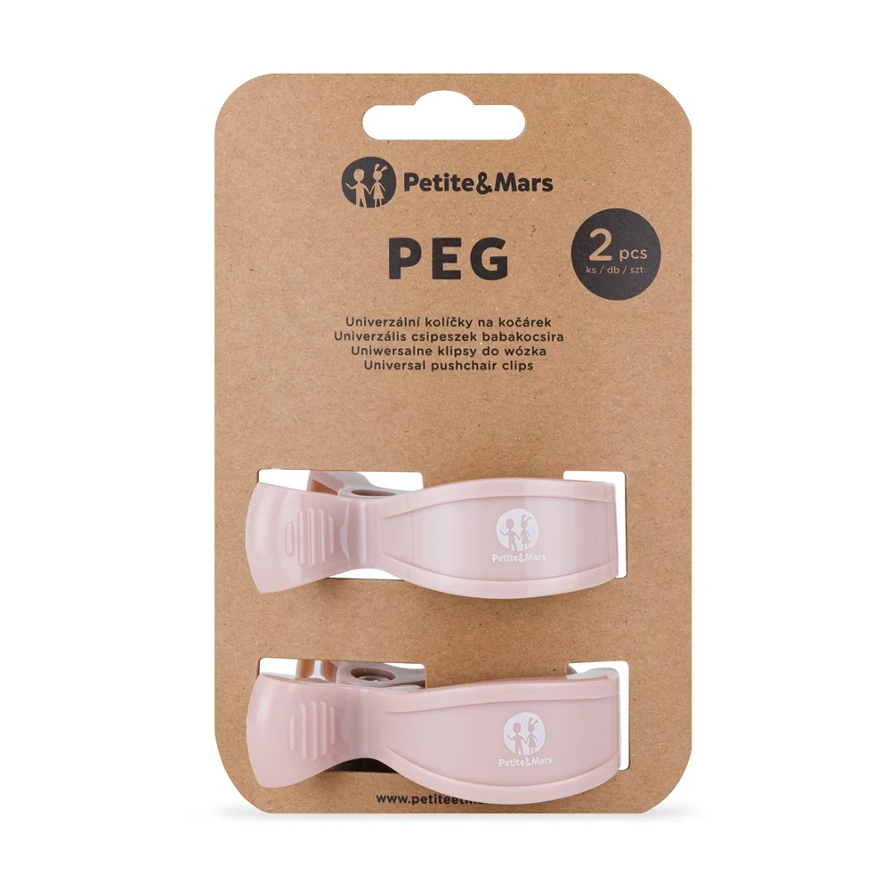 PETITE&MARS Štipec Peg na kočík Rose 2 ks