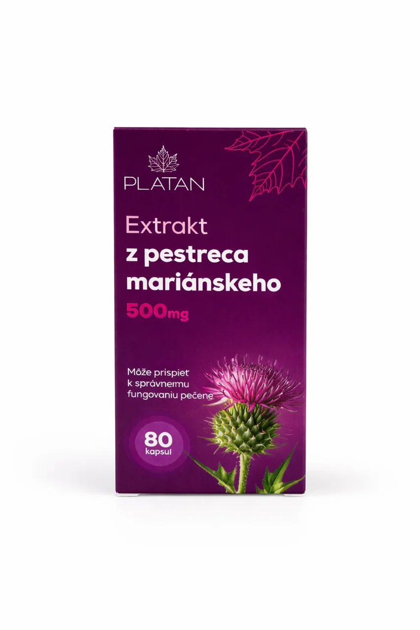 PLATAN Extrakt z pestreca mariánskeho 500mg  80 kapsúl