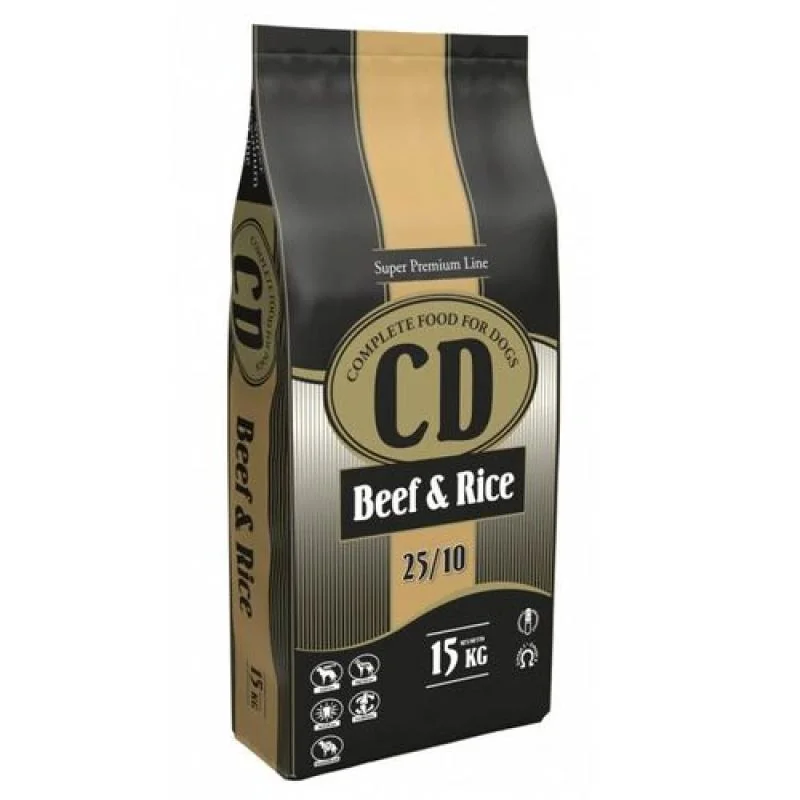 DELIKAN CD Beef and Rice 25/10 15kg Kompletné superprémiové krmivo s hovädzím mäsom a ryžou pre psov stredných a väčších plemien