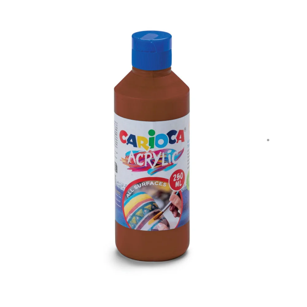 Akrylová farba prémiovej kvality Carioca 250 ml hnedá-CARIOCA